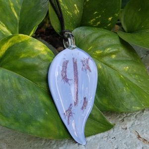 Abstract Blue Glass Pendant/Necklace- NWT